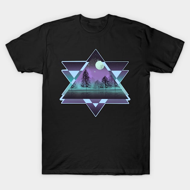 Geometric Forest T-Shirt by LightlySalted Art